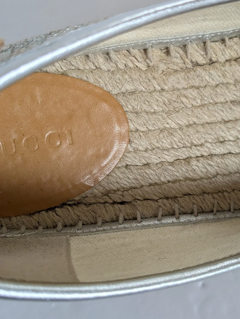 Gucci Gg Signature Heritage Logo Espadrilles Size 39